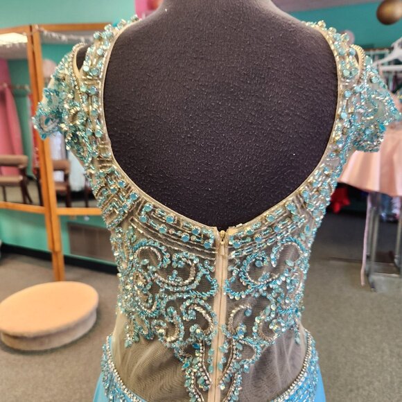 Karishma 16155 Aqua Size 14 Prom Dress/Formal Gown - Picture 6 of 8